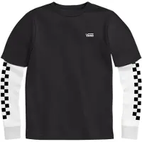 Vans Boys Long Check Twofer T-shirt Black Größe: L | Hemden Outlet | kids | Schwarz