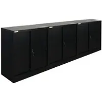 Proregal Mega Deal 3X Aktenschrank Elephant mit abschließbaren Schiebetüren HxBxT 90x90x40cm 2 Fachböden Schwarz Metallschrank abschließbar