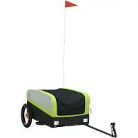Syfax Fahrradanhänger Schwarz und Grün 30 kg Eisen