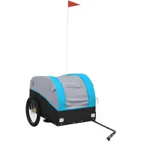 Syfax Fahrradanhänger Schwarz und Blau 45 kg Eisen