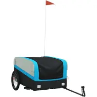 Syfax Fahrradanhänger Schwarz und Blau 45 kg Eisen