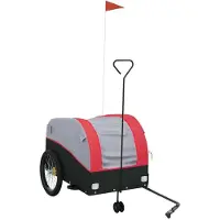 Syfax Fahrradanhänger Schwarz und Rot 45 kg Eisen
