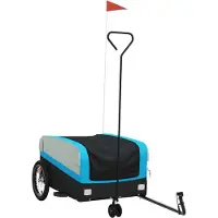 Syfax Fahrradanhänger Schwarz und Blau 45 kg Eisen