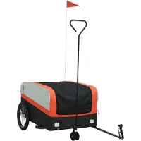 Syfax Fahrradanhänger Schwarz und Orange 45 kg Eisen
