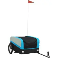 Syfax Fahrradanhänger Schwarz und Blau 45 kg Eisen