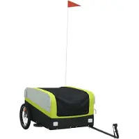 Syfax Fahrradanhänger Schwarz und Grün 45 kg Eisen