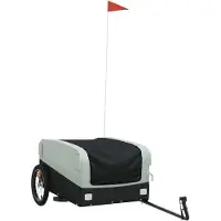 Syfax Fahrradanhänger Schwarz und Grau 45 kg Eisen