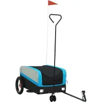 Syfax Fahrradanhänger Schwarz und Blau 30 kg Eisen