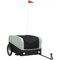 Syfax Fahrradanhänger Schwarz und Grau 45 kg Eisen