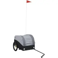 Syfax Fahrradanhänger Schwarz und Grau 30 kg Eisen