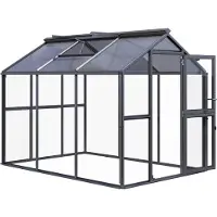 KGT , Gewächshaus "Galant III", anthrazit-grau, 6,7 m², 4 mm ESG, 10 mm HKP