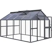 KGT Gewächshaus "Novum IV" anthrazit-grau 11,1 m² 4 mm ESG, 10 mm HKP