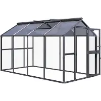 KGT , Aktionsangebot (inkl. 65 Euro Zubehör): Gewächshaus "Galant IV", anthrazit-grau, 8,8 m², 4 mm ESG, 10 mm HKP