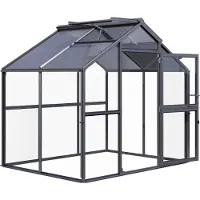 KGT Gewächshaus "Novum II" anthrazit-grau 5,7 m² 4 mm ESG, 10 mm HKP