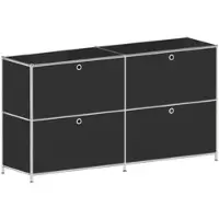 Viasit Sideboard »System 4« - 4 geschlossene Fächer schwarz, 152.9x40.4 cm