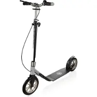 Globber ONE NL 230 ULTIMATE - Tretroller, 230 mm, ABEC 9, Handbremse, Klappmechanismus, höhenverstellbar, grau