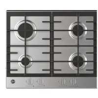 Hoover H-HOB 300 GAS HMK6GRK3X NL, Edelstahl, Integriert, 59.5 cm, Gaskochfeld, Edelstahl, 4 Zone(n)