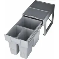 Sotech Abfalltrennsystem WASTEBOY 3-fach (1 x 16L und 2 x 7L) ab 400 mm Türbreite mit Teleskop-Behälter Abfallsammler