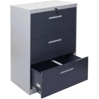 Proregal Hängeregisterschrank | HxBxT 103x76x46 cm | A4 abschließbar | Grau-Dunkelgrau | Aktenschrank Büroschrank Stahlschrank