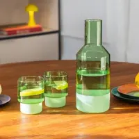 REMEMBER Gläser "Jill" green, Borosilikatglas, H 9 cm, Ø 7 cm, 220 ml, hitzebeständiges 2er-Set