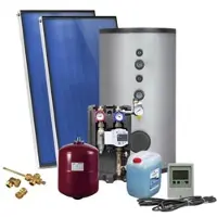 SUNEX Solarpaket AMX 2.51, Flachdachmontage 5,02m2 mit Solarspeicher 300L, 2 WT