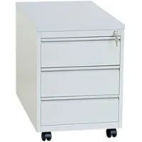 LÜLLMANN Rollcontainer, Frontgriffleiste, 3 Schubladen, 620 x 460 x 790 mm, lichtgrau