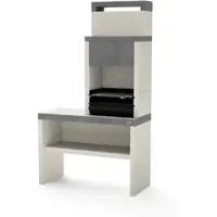 MAESTRO FERRETERO MF - Einbaugrill für Holz und Holzkohle Modell PLAN 2 (Grau/Weiß - 110 x 47 x 192 cm) REF: 8036