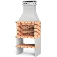 MAESTRO FERRETERO MF - Grillkamin Modell Albufeira (Grau, Orange - 95 x 70 x 245 cm) REF: 3580 - Für den Außenbereich