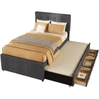 OKWISH Kinderbett 90x200 Einzelbett mit Haus design,Holzbetten mit Lattenroste und Sicherheitsgeländer ,Jugendbett aus Kiefer und Sperrholz,Natur-ohne Matratze