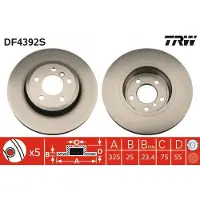 TRW Bremsscheibe SINGLE DF4392S