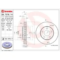 Brembo Bremsscheibe [Hersteller-Nr. 09.7376.11] für Pontiac, Oldsmobile, Opel, Vauxhall, Buick, Chevrolet