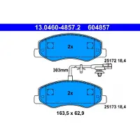 Ate Bremsbelagsatz 13.0460-4857.2, Hinten