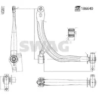 SWAG 33 11 0489 Querlenker Vorne Rechts für CITROËN C5 II Break (RE) C5 II (RC) C5 I (DC) C5 I Break (DE) C5 Kasten/Kombi (DE, RE)