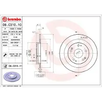 Brembo Bremsscheibe 08.C310.11, hinten, voll, 1 Stück
