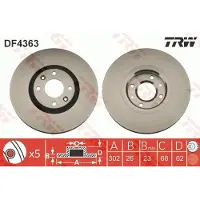 TRW Bremsscheibe LUC DF4363 vorne, belüftet, hochkarbonisiert, 1 Stück