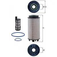 MAHLE ORIGINAL Kraftstofffilter KX 403/1KIT passend für MERCEDES-BENZ ECONIC 2 Filtereinsatz