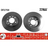 TRW Bremsscheibe DF2758 vorne, belüftet, hochkarbonisiert, 1 Stück
