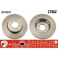 TRW Bremsscheibe DF4037 vorne, belüftet, 1 Stück