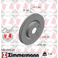 ZIMMERMANN Bremsscheibe COAT Z 590.2810.20