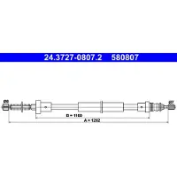 Ate Seilzug Feststellbremse 24.3727-0807.2 für Peugeot 106 I