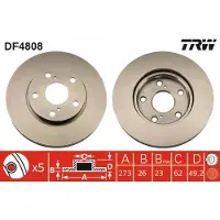 TRW Bremsscheibe LUC DF4808 vorne, belüftet, 1 Stück