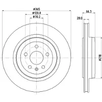 Hella 1x Bremsscheibe [Hersteller-Nr. 8DD355132-901] für Tesla