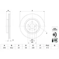 Bosch Bremsscheibe 0 986 479 H28 vorne, belüftet, hochkarbonisiert, 1 Stück