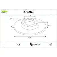 Valeo Bremsscheibe COATED 673389