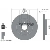 Textar Bremsscheibe 92187303 hinten, belüftet, 1 Stück
