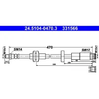 Ate Bremsschlauch 24.5104-0470.3 für Alfa Romeo Giulietta