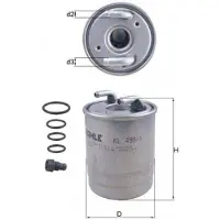 MAHLE ORIGINAL Kraftstofffilter MAHLE KL 490/1D