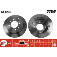 TRW Bremsscheibe DF4286 hinten, voll, 1 Stück