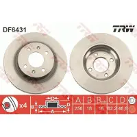 TRW Bremsscheibe DF6431 vorne, belüftet, 1 Stück