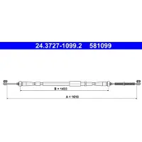 Ate Seilzug Feststellbremse 24.3727-1099.2 für Renault Clio IV Grandtour